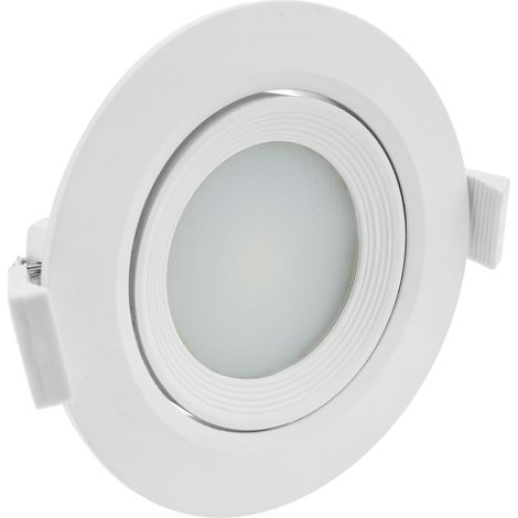 BeMatik - Luz LED 90mm empotrada redonda 7W blanco cálido 3000K
