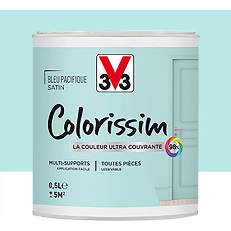 Peinture Multi-supports V33 Colorissim Satin Bleu Pacifique 0,5 L