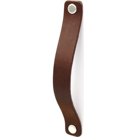 Tirador para mueble de piel, 12,8 cm, color marrón chocolate, Black Tree, tiradores para mueble + tornillos (1/4)