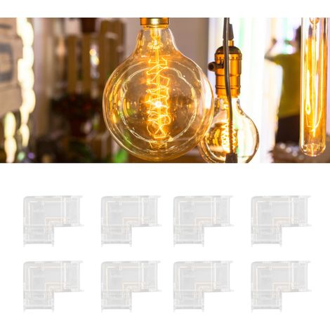 10 mm L-förmiger Stecker, 3-poliger RGB-LED-Streifenstecker, lötfreier Anschlussverlängerungsadapter, lückenloser transparenter Stecker für COB-LED-Streifen. (1/5)