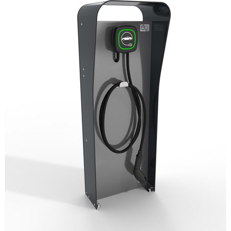 Colonnina Copertura per Stazioni di Carica Auto Elettriche 47x131x31 cm in Alluminio Wallbox Stand Antracite/Silver