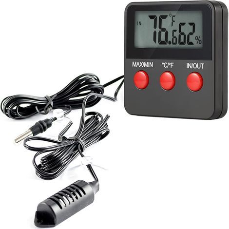 1 Thermomètre hygromètre numérique, Capteur à distance, Affichage LCD, Pour terrariums, Reptiles (1/5)