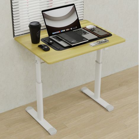 MEUBLIV Scrivania regolabile 80x60 cm legno – altezza a manovella, doppia colonna (1/5)