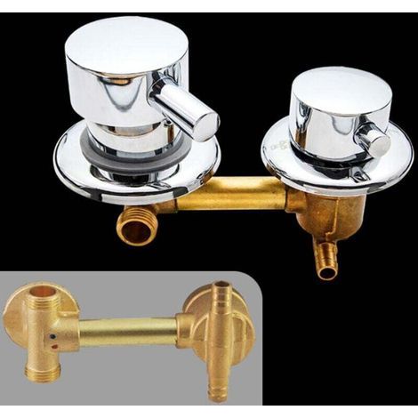 2-Wege-Thermostat-Duscharmatur, Duschkabinenarmatur aus Messing, Duschkabinenmischer mit 10 cm Mittenabstand, 2-Wege 10 cm (1/5)