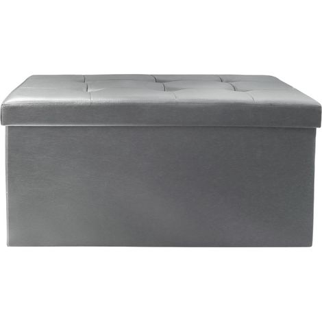 Coffre banc pliable gris 76,5x37,5x37,5 cm