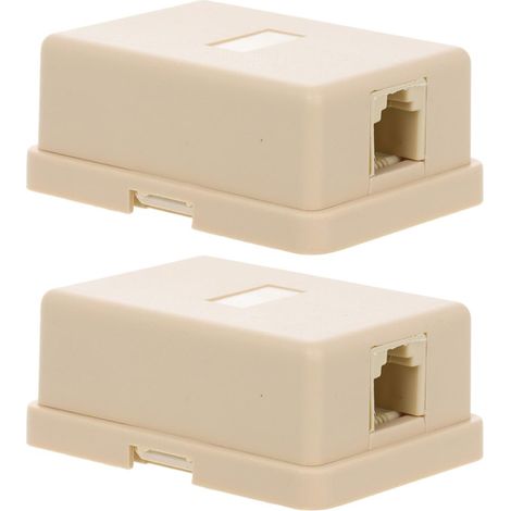 2 Stück 6p4c RJ11 Telefonanschlussdose mit einem Loch in Beige, Vierdraht-Kabelverteiler für Festnetztelefon (1/5)