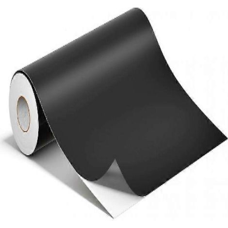Rouleau de 300 cm de vinyle noir mat pour covering de voiture, autocollant vinyle sans bulles d'air, extensible et imperméable. (1/5)