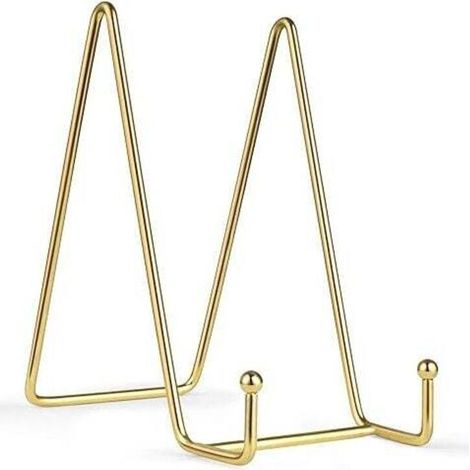 Lot de 2 présentoirs de 15 cm, support cadre photo en fer doré amélioré, support métallique pour photos, assiettes décoratives, tablettes et œuvres d'art (1/4)