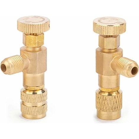2 Pièces Soupape de Sécurité Liquide Adaptateur, R410A R22, Vanne Régulation Réfrigérant, Refroidissement Climatisation, for Air Conditioning Flow Valves, (2TC6145) (1/5)