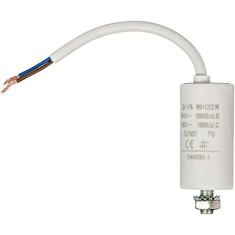 Condensador  2.0 uF  450 V  Faston + Cable  1 uds. 2.0 uF Blanco (1/4)