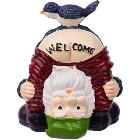 Statue de gnome d'Halloween - Figurines de bienvenue en résine pour oiseaux amusants pour patio extérieur, pelouse, cour, décoration artistique, cadeaux de jardin de Noël d'hiver (1/5)