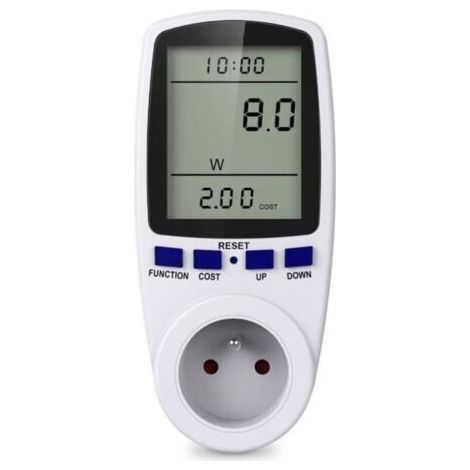 Prise Compteur d'Énergie Numérique,Prise de Consommation Electrique Surveillance de l'Énergie pour les Gros Appareils (1/4)