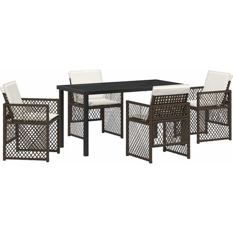 Maison Exclusive - Conjunto de Comedor de Jardín 5 uds. Marrón ra (1/5)