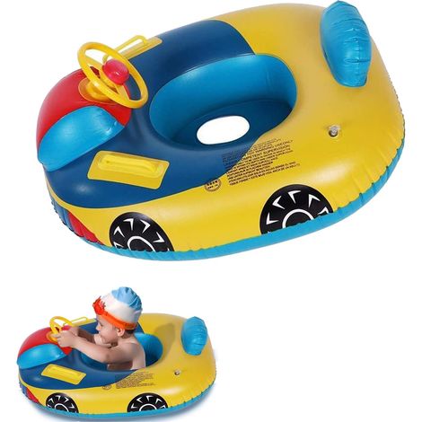 Aufblasbarer Schwimmring für Kinder, niedlicher Schwimmringsitz, mit Horn und Griffen, Poolspielzeug für Mädchen und Jungen im Alter von 1–5 Jahren