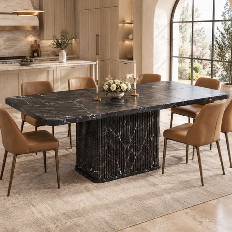 Îlot de cuisine mobile 120x40 cm en MDF noir, plateaux rabattables gain de place - CHICFURN (1/5)