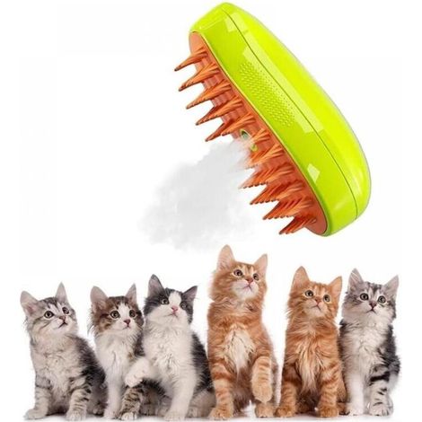3 En 1 Cat Steamy Brush,3 En 1 Peigne De Massage En Spray Pour Chats,Brosse Vapeur Chat,Cat Steamy Brosse,Brosse a Vapeur Pour Chat,pour Massage,DémêLer Les Noeuds et Les Poils Lâches des Animaux (1/5)