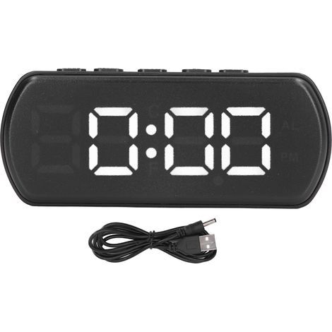 Digitaler Wecker mit Schlummerfunktion und Temperaturanzeige, LED-Display für Küche, Büro, Schlafzimmer, Kompakt, Weiß (1/5)