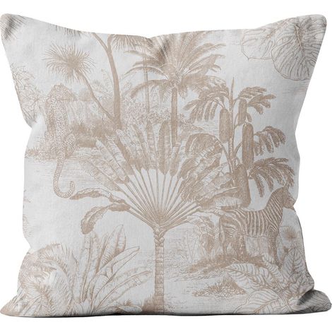 Coussin déhoussable imprimé en polycoyon 40x40 cm KENYA, par Soleil d'Ocre