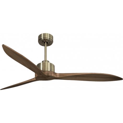 Modulo Latino Slim - Super destratificateur et ventilateur DC 132 cm laiton pales bois sombre idéal 26 à 40 m² (1/5)