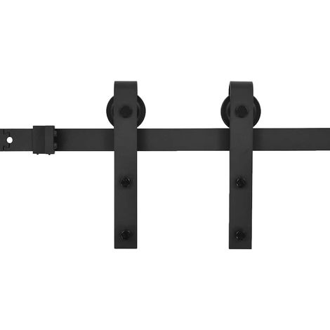 Kit de herrajes para puertas correderas SKIEN acero negro 183cm vidaXL (1/5)