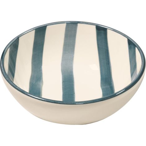 Zafferano Set 6 Ciotole Lido Righe in Ceramica Artigianale Italiana Colore Grigio Design Verticale Elegante e Moderno per Servizio Tavola 6x