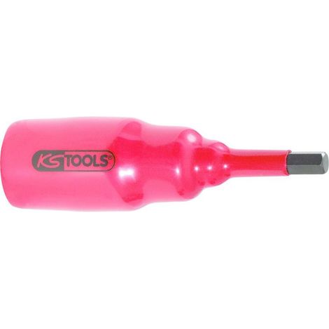 KS Tools 3/8" Bit-Stecknuss mit Schutzisolierung für Innensechskant-Schrauben, kurz, 4mm - 117.1735