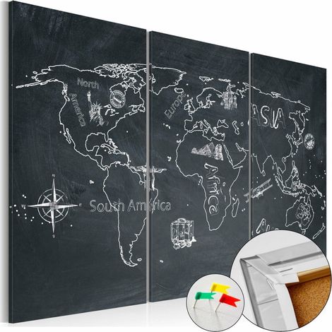 Tableau en liège le voyage élargit l'esprit triptyque - 120 x 80 cm (1/5)