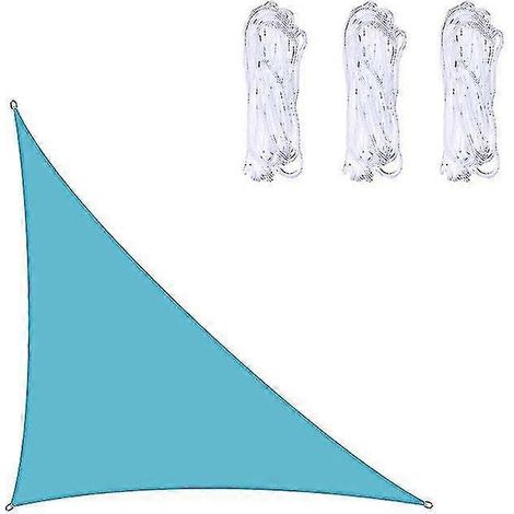 Wasserdichtes dreieckiges Sonnensegel, 3x3x4,3 m / 4x4x5,7 m / 5x5x7,1 m, für Garten, Terrasse, Pool, Camping (Seeblau 4x4x5,7 m) (1/2)