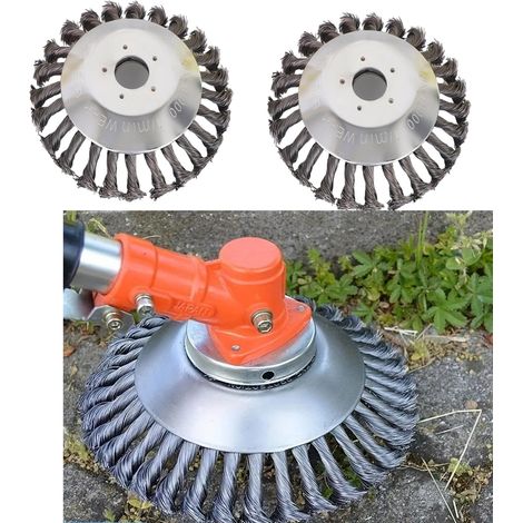 2 roues de coupe à fil pour tondeuse à disque, lames de coupe, fil de désherbage de 25,4 mm de diamètre intérieur (1/5)