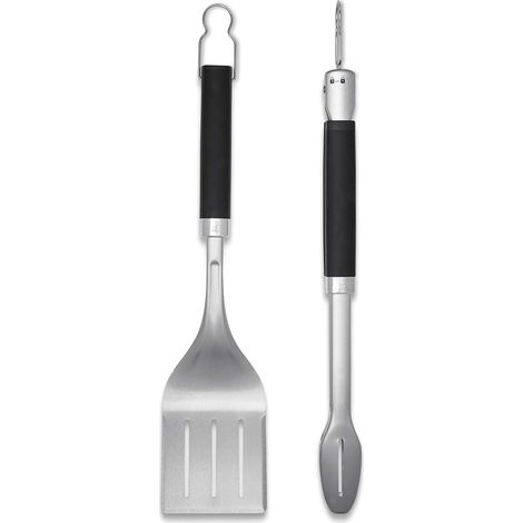 Grand, Comprend Une Pince de Barbecue et Une spatule (chacune de 46cm), avec poignées Pratiques, Lavable au Lave-Vaisselle - Argent (6763) (1/3)