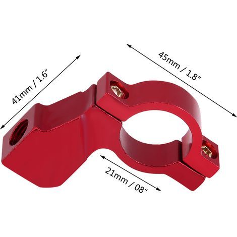 Staffa di montaggio per specchietto retrovisore moto, adattatore di fissaggio per specchietto retrovisore moto, supporto universale per specchietto 7/8" (rosso). (1/5)