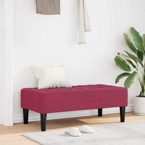 Bank mit Kissen Weinrot 113 x 57 x 39 cm Samt