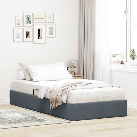 vidaXL Aufbewahrungsbett mit Speicher Dunkelgrau 100 x 190 cm Samt (1/5)