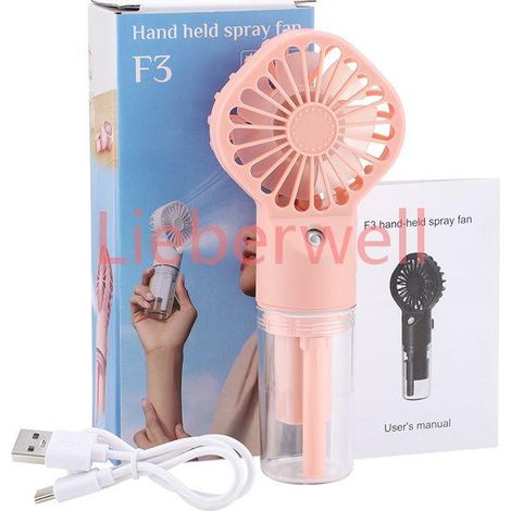 Mini ventilateur humidificateur portatif,Rechargeable par USB,pour voyage en plein air,petit ventilateur de poche , Type B[D464] (1/4)