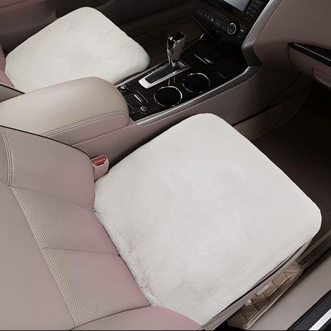 Lot de 2 coussins de siège auto, protections/housses de siège, 45 cm, confort (beige) (1/5)