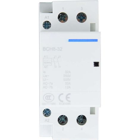 Contacteur Modulaire DIN Rail 2P 32A Faible Consommation 2NO 50/60Hz 220V-230V pour Tableau Électrique Maison (1/5)