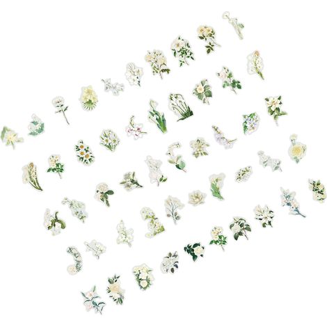PET Twilight Stickers, Serie „Blumen blühen zu ihrer Zeit“, 100 Blatt, Journaldekorationen mit Pflanzen- und Blumenmotiven, „Poesie des Kornregens“. (1/5)