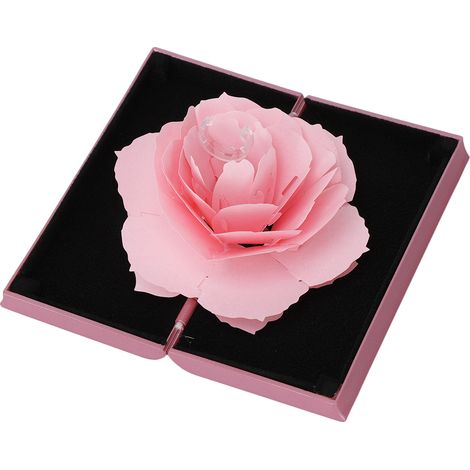 3D-Rosen-Pop-up-Ringbox, Aufbewahrungsständer für Verlobungs- und Eheschmuck, Ringhalter (Rosa) (1/5)