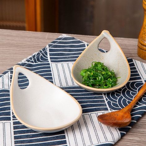 Keramik-Saucenschale Saucenschale mit Griff Mini-Saucenschale Snackteller geeignet für Ketchup Sushi-Sauce Barbecue-Sauce usw Set aus und Set 2 (1/2)