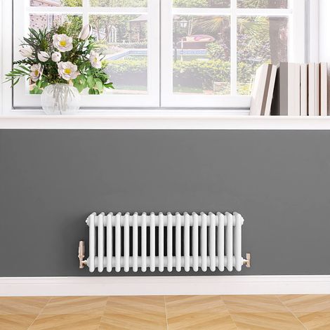 Biubiubath Traditional Cast Iron Style Radiator Horizontal 4 Column White 300x830mm