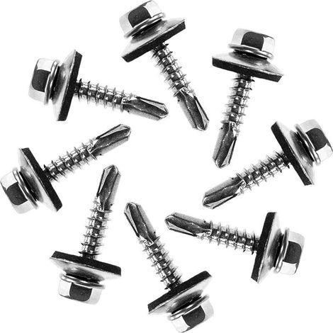 Vis Autoperceuse en Acier pour Métal M5 × 20 mm Tête Hexagonale avec Rondelle Étanche – Lot de 50 (1/5)