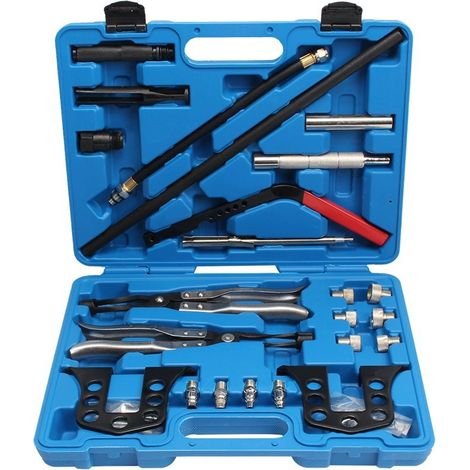 Coffret de 32 Pièces Compresseur de Ressorts de Soupapes en Tête de Moteur Universel, Outil de Démontage et d'Installation de Ressorts de Soupapes à Tête de Cylindre OHV OHC