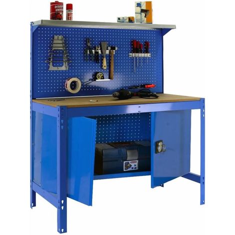 Mesa de Trabajo SIMONWORK BT 3 cabinet 900 azul/madera (1/2)
