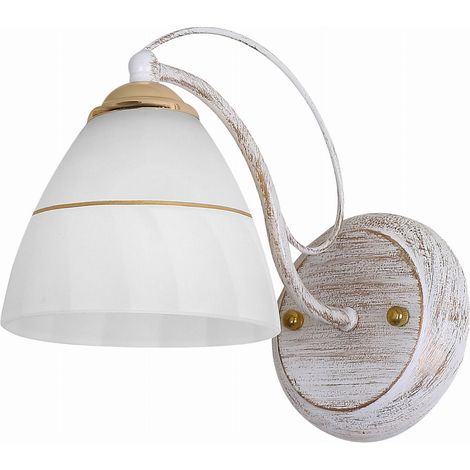 Applique Candellux Fanetta bianco oro vetro E27 monoluce (1/2)