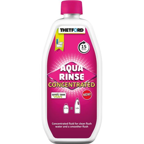Additif de rinçage concentré 750ml – Prévention calcaire – Compatible fosses septiques – Rinçage fluide pour toilettes portables – Thetford