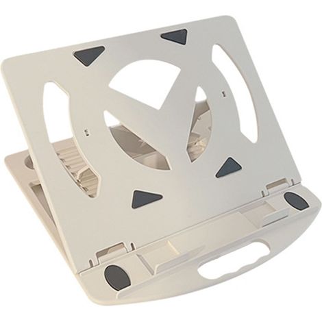 Support réglable pour ordinateur portable, pliable et portable, avec support de refroidissement en forme de Y blanc et support pour téléphone portable. (1/5)