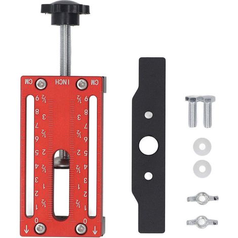 Gabarit de montage pour porte de placard, charnière de cuisine, outil robuste en alliage d'aluminium, réglable de 0 à 70 mm pour panneaux de 85 mm d'épaisseur. (1/5)
