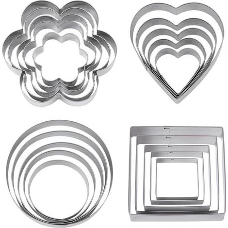 Lot de 20 Emporte Piece, Emporte-pièces Inoxydable Biscuit pour Biscuits, Gâteaux, Cookies, bonbons