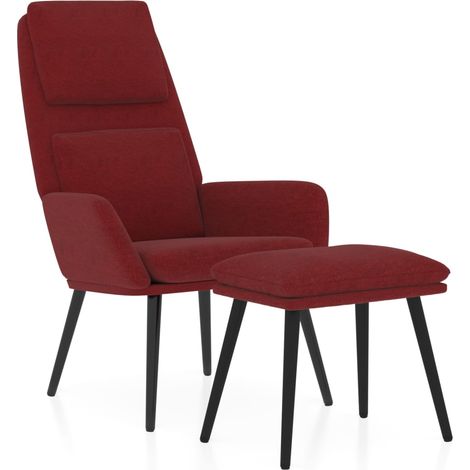 Maison Exclusive - Poltrona Relax con Poggiapiedi Rosso Vino in Tessuto (1/5)