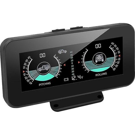 Inclinomètre numérique intelligent pour voiture, écran LCD HD, alarme d'inclinaison et de tangage, affichage tête haute automatique avec surveillance de la tension. (1/5)